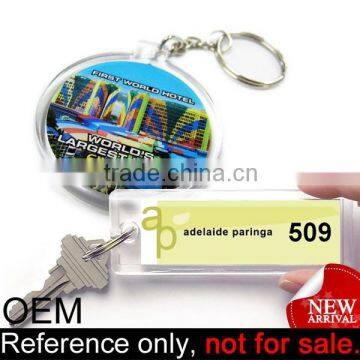 Fashion Custom Photo Plastic Room Hotel Key Rings