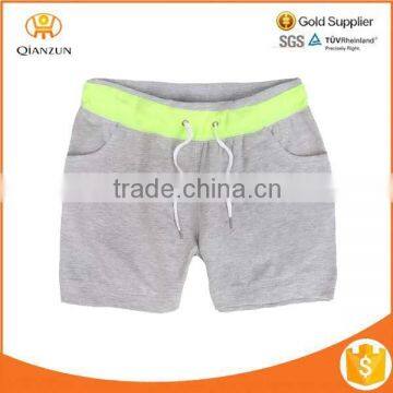 Grey French Terry Cotton Slim Custom Drawstring Sports Running Shorts