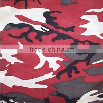 100% polyester red camouflage fabric with printing/yarn-dyed