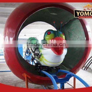 Electrical Worm Design Track Train for Adult and Kids Apple Bug Roller Coaster Amusement Rides