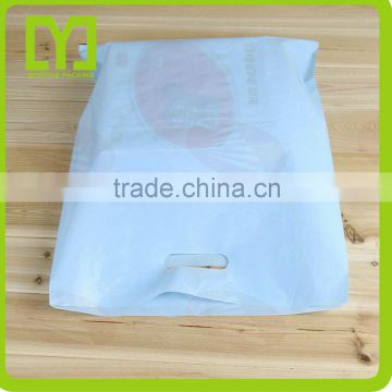 die cut handle plastic bag for garment packing poly die cut handle bag