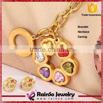 316l Stainless Steel Jewely Wholesale With Six Pieces Zircons