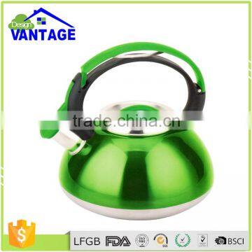 Green non-electric induction pour over stainless steel whistling tea kettle water kettle