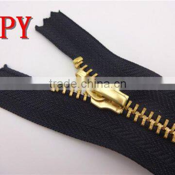 5# golden brass metal zippers with top sale