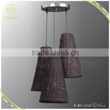 2016 hot sale modern eco-friendly brown bine rattan weaving pendant lamp