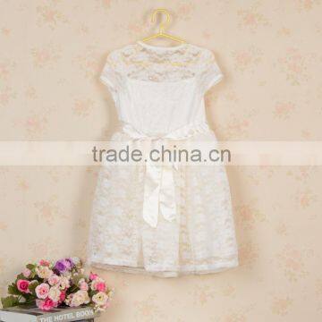 New Girls Wedding Dress Applique Designer One Piece Lace Stitching Party Dress Baby Frock Design Pictures