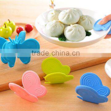 Butterfly Silicone Heat Proof Plate Tray Clip Clamp Holder Anti-scald clip thicker protect hands take bowl clip