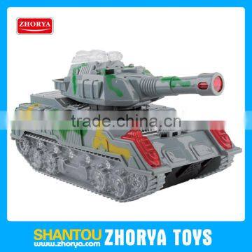 Batter operated boys Weapon of war toy bump and go tank toys with Simulated wheel track sound and light for children