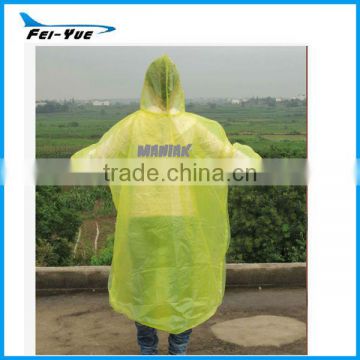 Supply one-off use PE Customized Rain Coat