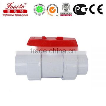 Standard female thread double union upvc ball valve