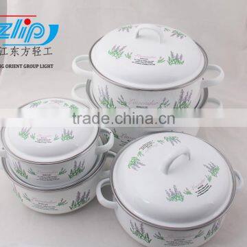 5Pcs Casserole Belly Shape W/Metal Cover Light Color Decor photo-5