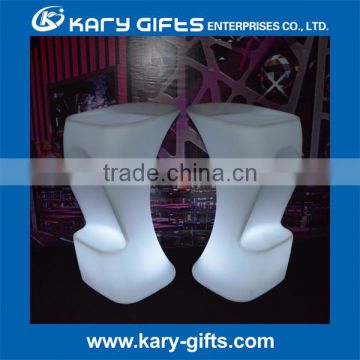 Illuminated Bar/Nightclub/KTV LED Plastic Furniture High Bar Sitting, Bar Chair