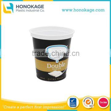 Round 200ml Thin Wall Leak Proof IML Plastic Yogurt Bowl