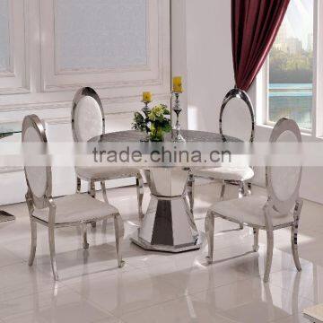 TH387 Guangdong Manufacturer Black Marble Round Oval Dining Table photo-2