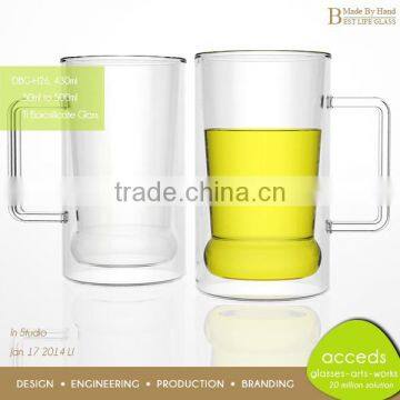 Decorative Hand Made Cheap Glass Mason Jar With Handle photo-2