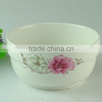 Chaozhou Supplier stocked Wholesale 6 inch White Ceramic bowls with flower decal household bowls