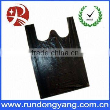 Shenzhen pure black supermarket plasticT-shirt vest bag