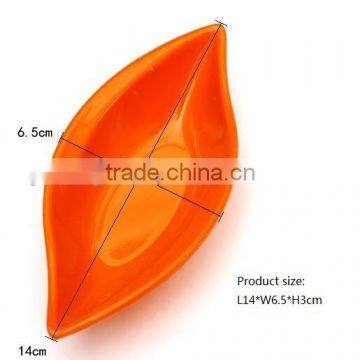 Wholesale Stock Colorful Melamine Resin Leaf Shaped Sauce Dish photo-2