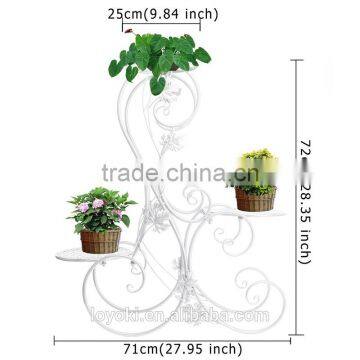 3-Tiered Scroll Decorative Metal Garden Patio Standing Plant Flower Pot Rack Display Shelf Holds 3-Flower Pot Stand photo-5