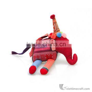 Hand Embroidery Keychains From Sapa Vietnam, Fabric Embroidery Stuffed Live Animals, Mini Stuffed Elephant Souvenir photo-2