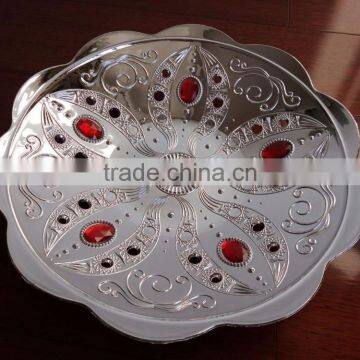 Silver Plastic Charger Plate Decorative Gilded Fruit Tray photo-6