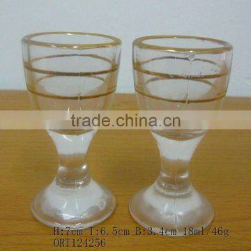 2014 new style golden rim liqueur glass