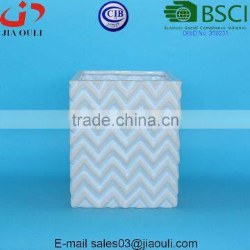 New Design Whitewash and Glazed Ceramic Planters Square Flower Pots photo-5