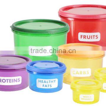 2016 as Seen on tv Colorful 7 Piece Food Storage Box Portion Control Food Containers With Lid photo-2