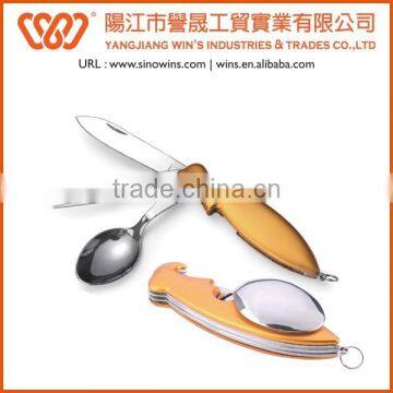 A21-S005-2S Stainless Steel Foldable Travel Cutlery Set With Plastic Handle Chips photo-6