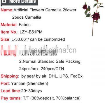 Hot Sale Dongguan Artificial Flowers Real Touch Camellia Fake Silk Flowers For Wedding Decoration photo-6