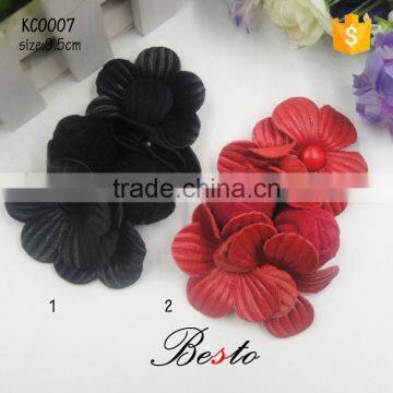 In stock wholesale handamde leather shoe flower for sandal