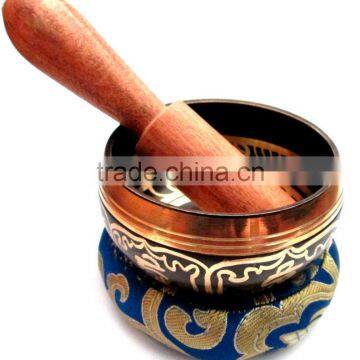 High Quality Colored Buddha Eye Meditation Healing Tibetan Singing Bowl photo-3