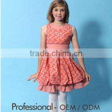 fashion girl floral sleeveless bubble lace dress new arrival kids girls dress