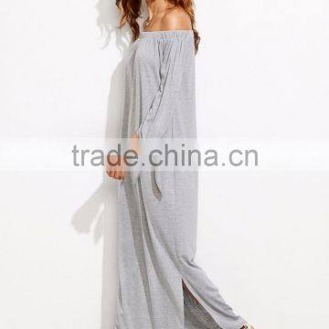 Latest Design Straight Dress Styles off Shoulder Women Maxi Dress Long Sleeve photo-3