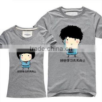 100% Cotton O-neck Couple T-shirt Custom Wholesale From China photo-3