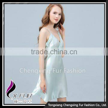 CXDDQ03 Simplicity Femme Sexy Silky Satin Chemise Nightgown Lingerie Sleepwear photo-5