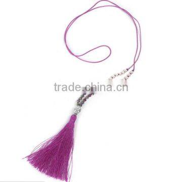 Fashion Long Hand Knotted Druzy Tassel Necklace, Druzy Beaded Neckalce photo-5