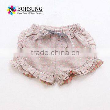 Wholesale High Quality Baby Shorts Gilrs 100% Cotton Lovely Ruffle Shorts