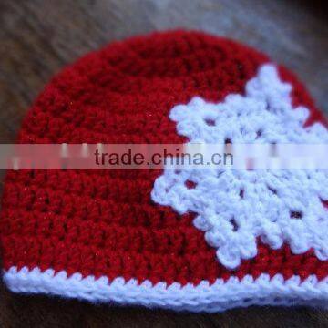 Wholesale Christmas Clothing Knitting Wool Baby Hat Bright Red Trimmed in White Shoes Baby Knitting Clothes photo-4