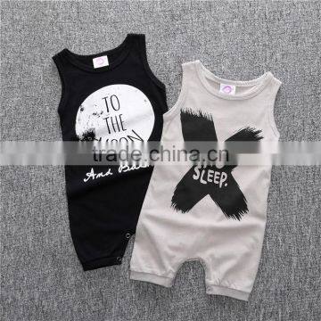 2017 Grey Black Baby Boys Night Wear Romper Newborn Baby Boy Clothes photo-2