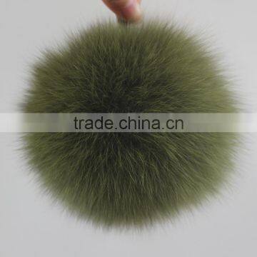 Myfur Top Quality Newest Color Khaki Green Fox Body Part Fur Pompoms photo-3