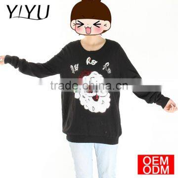OEM factory price women Sequins santa knit christmas pullover sweater