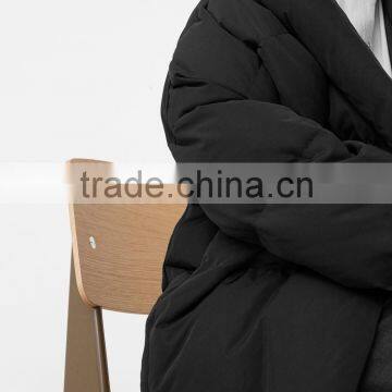 Women's Black Quilted Loose Fit Down Garment/jacket photo-2