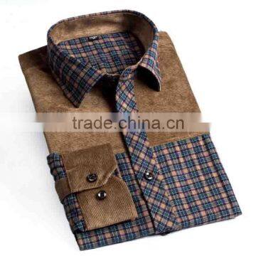 Mens Fashion flannl plaids collar Long-Sleeve Plaid Mens Dress Shirts-