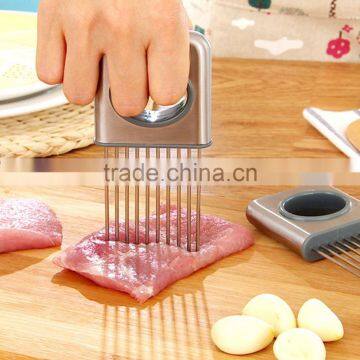 Fruit Vegetable Tools Stainless Steel Onion Holder Slicer Kitchen Gadgets Easy Cut Tomato Meat Tenderizer Onion Holder Fork photo-6