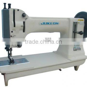 Unison feed lockstitch sewing machine for extra heavy materials