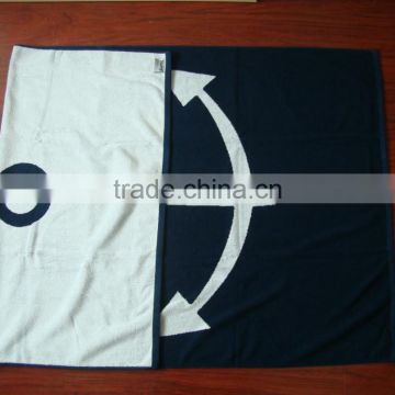 Professional factory 100%cotton 2 colors yarn-dyed jacquard terry beach towel