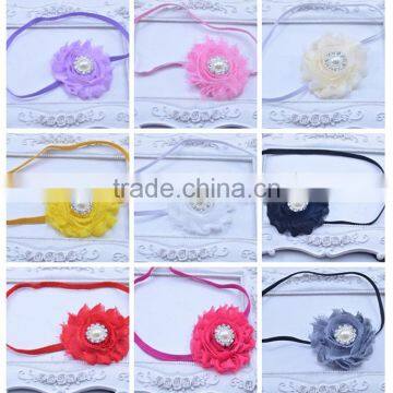 Chiffon Shabby Flower with Pearl Baby Headband