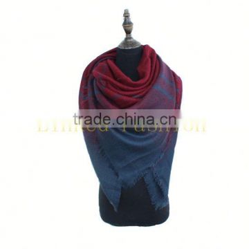 Long Shawl Scarf Plaid Tartan Solid Color shawl with Fringe Trims