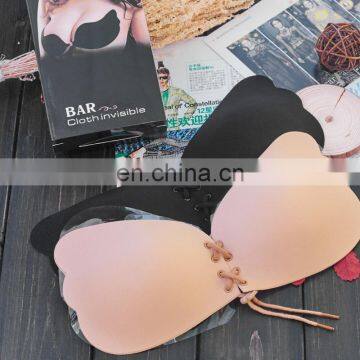 Strapless Bra Self Adhensive Backless Invisible Brassiere A B C cup,Sexy Push Up Bra Beige Black